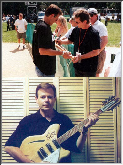 Rickenbacker Model 370/12RM being signed