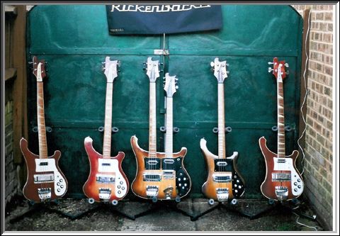 Left to right: 4001S, 4001S, 4080 doubleneck, 4003S and a checkerbound 4001